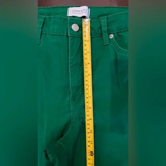 Green Crown & Ivy High Rise Skinny Pants Size 10 - Picture 6 of 7
